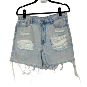 American Eagle Shorts High Rise Distressed Mom Denim
